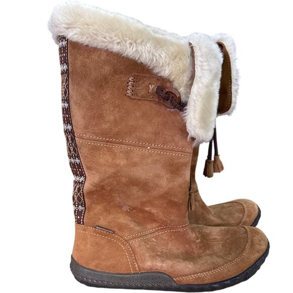 Cushe Cabin Fever Waterproof Boots Womens Tan Suede Faux Fur Lined Size 8 - Picture 2 of 6